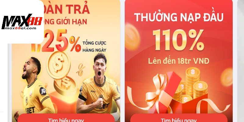 Các khuyến mãi Max88 hấp dẫn